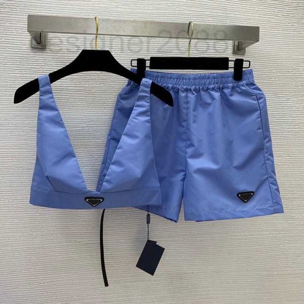 women's tracksuits designer new recycled nylon fabric metal triangle logo decorative bra vest with elastic waist pants set tzff, Gray
women's tracksuits designer new recycled nylon fabric metal triangle logo decorative bra vest with elastic waist pants set tzff, Gray