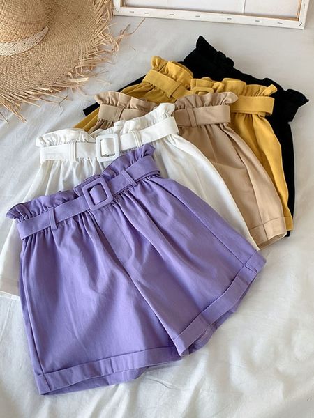 women's shorts women casual high waist loose cotton short pants summer elegant sweet girls all-match wide leg shorts with belt korean 2, White;black
women's shorts women casual high waist loose cotton short pants summer elegant sweet girls all-match wide leg shorts with belt korean 2, White;black