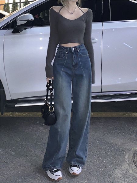 women's jeans houzhou vintage baggy jeans women harajuku style oversize high waist wide leg denim pants retro streetwear loose trousers, Blue
women's jeans houzhou vintage baggy jeans women harajuku style oversize high waist wide leg denim pants retro streetwear loose trousers, Blue