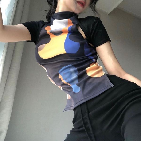 women's t shirt women y2k aesthetic graphic cutout t shirt long sleeve mock neck slim fit split pullover spring autumn e girls streetwe, White
women's t shirt women y2k aesthetic graphic cutout t shirt long sleeve mock neck slim fit split pullover spring autumn e girls streetwe, White