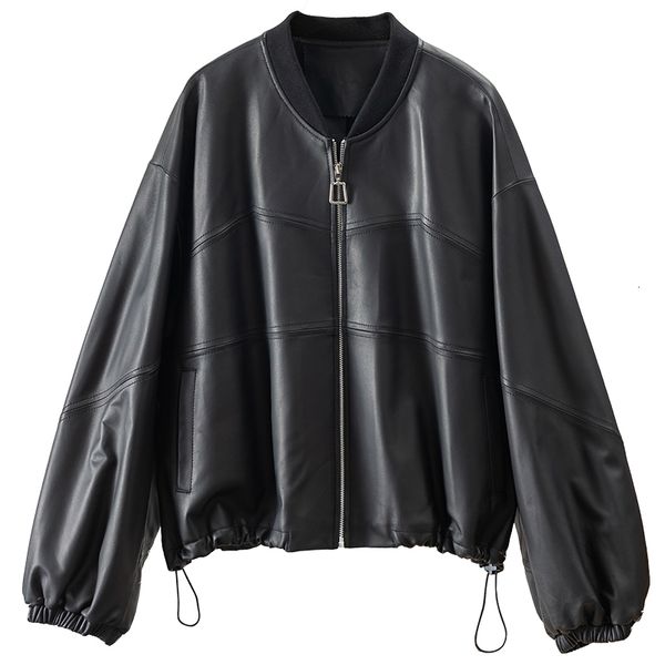 women's jackets highquality casaco feminino genuine leather jacket sheepskin high street zipper spliced oversized loose coat 230324, Black;brown
women's jackets highquality casaco feminino genuine leather jacket sheepskin high street zipper spliced oversized loose coat 230324, Black;brown
