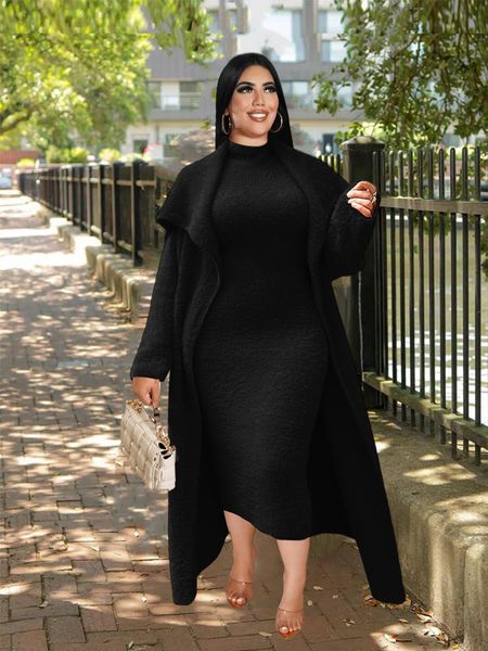 women's plus size pants women clothing winter outwear long sleeve thick overcoat with dress two piece ladies large matching sets fleece, Black
women's plus size pants women clothing winter outwear long sleeve thick overcoat with dress two piece ladies large matching sets fleece, Black