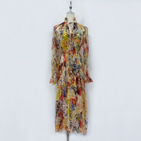 casual dresses 2023 australian fashion new shunyu silk print dress, Black;gray