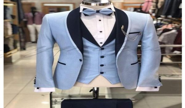 light blue wedding groom tuxedos for mens suits black shawl lapel one button 3 piece suit blazer prom suit jackets vestpantsb4209129, Black;gray
light blue wedding groom tuxedos for mens suits black shawl lapel one button 3 piece suit blazer prom suit jackets vestpantsb4209129, Black;gray