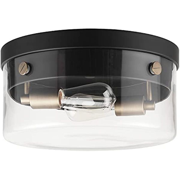 2-light flush mount ceiling light, matte black, matte brass accents, clear glass shade, light fixtures ceiling mount, e26 bulb
2-light flush mount ceiling light, matte black, matte brass accents, clear glass shade, light fixtures ceiling mount, e26 bulb