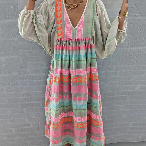 casual dresses vintage spring puff long sleeve maxi dresses fashion women geometric print party dress v neck patchwork cotton linen dress, Black;gray
casual dresses vintage spring puff long sleeve maxi dresses fashion women geometric print party dress v neck patchwork cotton linen dress, Black;gray