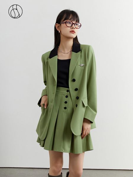 two piece dress dushu contrasting color flat lapel collar temperament silhouette suit for women early spring pleated skirt twopiece set fema, White
two piece dress dushu contrasting color flat lapel collar temperament silhouette suit for women early spring pleated skirt twopiece set fema, White