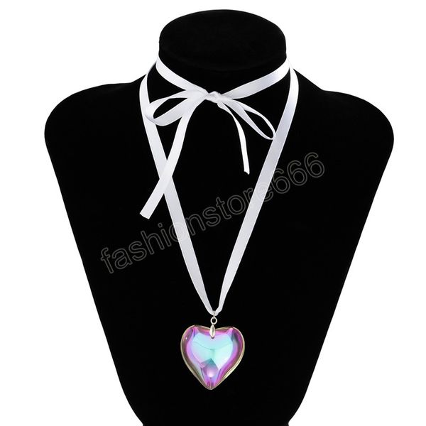 sweet big heart pendant necklace for women girls fashion korean white black rope chain statement necklace jewelry, Silver
sweet big heart pendant necklace for women girls fashion korean white black rope chain statement necklace jewelry, Silver
