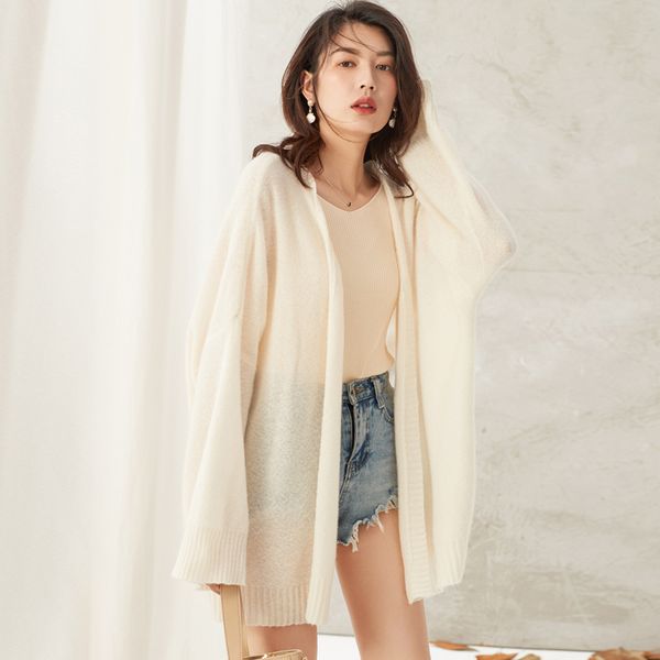 women's knits tees spring and autumn loose lazy style cashmere cardigan 100 pure medium length thin knitted sweater coat 230324, White
women's knits tees spring and autumn loose lazy style cashmere cardigan 100 pure medium length thin knitted sweater coat 230324, White
