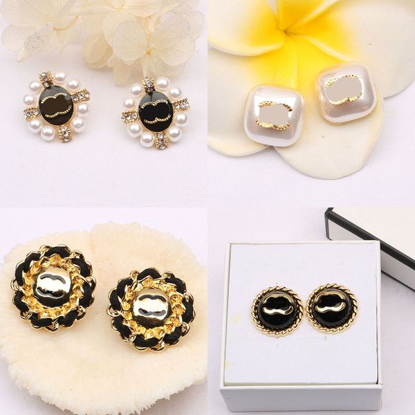 23ss channel 20style mixed designer double letters stud simple 18k gold plated 925 silver women crystal rhinestone pearl earring wedding par, Golden;silver
23ss channel 20style mixed designer double letters stud simple 18k gold plated 925 silver women crystal rhinestone pearl earring wedding par, Golden;silver