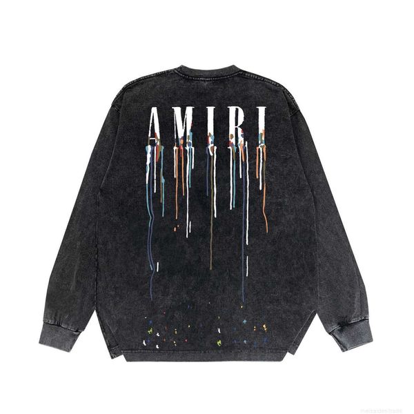 designer fashion maker s mairi version color ink splashed paint high street washed old longsleeved tshirt sweaterzke1, Black
designer fashion maker s mairi version color ink splashed paint high street washed old longsleeved tshirt sweaterzke1, Black