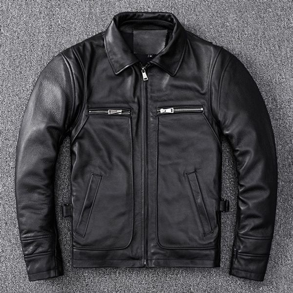 men's leather faux 100 genuine jacket spring autumn motorcycle men fashion cowhide plus size 5xl s lq136 230324, Black
men's leather faux 100 genuine jacket spring autumn motorcycle men fashion cowhide plus size 5xl s lq136 230324, Black