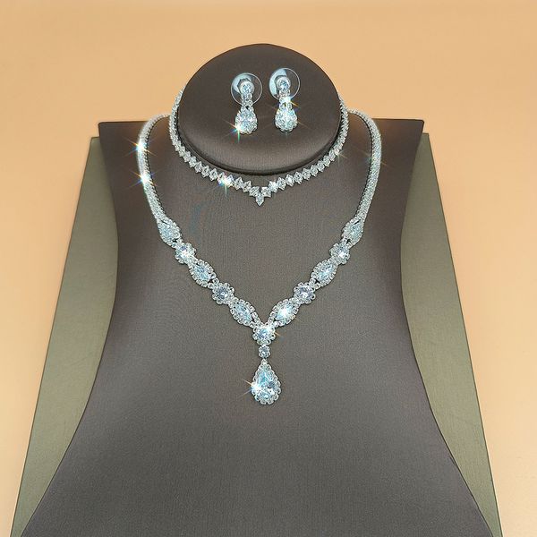 fashion necklace earring bracelet suit inlaid zircon rhinestone twinkle decorate adjeustable length necklace non fading new styles wedding p, Silver
fashion necklace earring bracelet suit inlaid zircon rhinestone twinkle decorate adjeustable length necklace non fading new styles wedding p, Silver