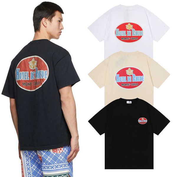 fashion niche los angeles rhude design print large short sleeve t-shirt, White;black
fashion niche los angeles rhude design print large short sleeve t-shirt, White;black
