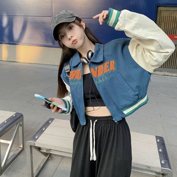 women's jackets letter embroidery clothing street vintage patchwork flocking coat loose for clothes 230325, Black;brown
women's jackets letter embroidery clothing street vintage patchwork flocking coat loose for clothes 230325, Black;brown