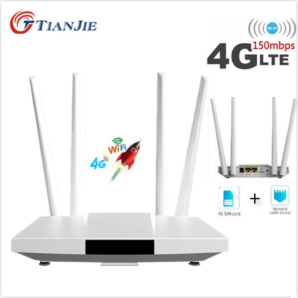 Image of Routers 300Mbps 4G SIM Card Router Unlock LTE Wifi Antennas CPE RJ45 WAN LAN Port Mobile spot Wi Fi Wireless Modem Broadband Network 230325