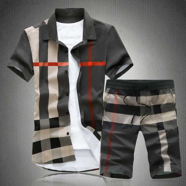 designer luxury brand burbrys men's classic plaid printed short sleeved shirt five point shorts casual suit two piece set fashiondfym, Black
designer luxury brand burbrys men's classic plaid printed short sleeved shirt five point shorts casual suit two piece set fashiondfym, Black