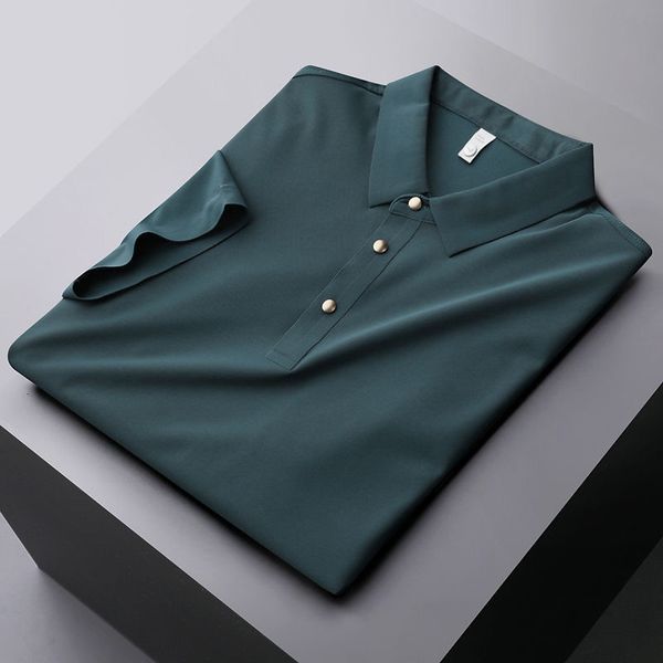 men's polos high end solid color ice silk short sleeve polo shirt men's summer lapel breathable t-shirt korean casual paul shirt 2, White;black
men's polos high end solid color ice silk short sleeve polo shirt men's summer lapel breathable t-shirt korean casual paul shirt 2, White;black