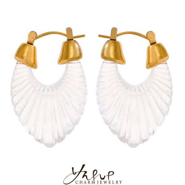 hoop huggie yhpup cast statement white coffee resin stainless steel geometric charm chunky earrings thick hyperbole trend jewelry for women, Golden;silver
hoop huggie yhpup cast statement white coffee resin stainless steel geometric charm chunky earrings thick hyperbole trend jewelry for women, Golden;silver