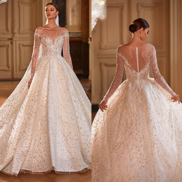 bridal gown modern shine a-line wedding dresses with crystal applique new purity beads custom made brush train robes de mariee vestidos de n, White
bridal gown modern shine a-line wedding dresses with crystal applique new purity beads custom made brush train robes de mariee vestidos de n, White
