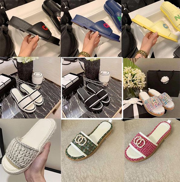 women tweed leather straw woven slides sandals slip on wedge flats fashion beach mule brand flip flops g slides channels slides shoes platfo, Black
women tweed leather straw woven slides sandals slip on wedge flats fashion beach mule brand flip flops g slides channels slides shoes platfo, Black