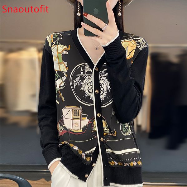 women's knits tees spring and summer real silk wool splicing knitt cardigan wide vneck coat fashion jacket satin printed thin sweater 2, White
women's knits tees spring and summer real silk wool splicing knitt cardigan wide vneck coat fashion jacket satin printed thin sweater 2, White