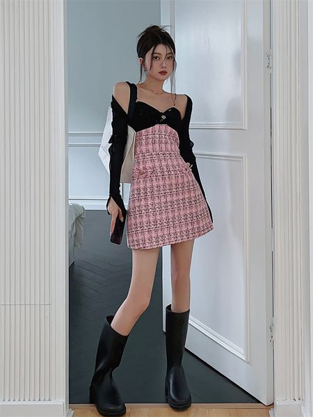 two piece dress plaid two-piece ladies korean retro small fragrance stitching es slim hollow long sleeve cardigan women summer suit 230325, White
two piece dress plaid two-piece ladies korean retro small fragrance stitching es slim hollow long sleeve cardigan women summer suit 230325, White