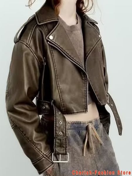 women's jackets autumn winter pu faux leather jacket long sleeve zipper slim motor biker coat female outwear 230324, Black;brown
women's jackets autumn winter pu faux leather jacket long sleeve zipper slim motor biker coat female outwear 230324, Black;brown