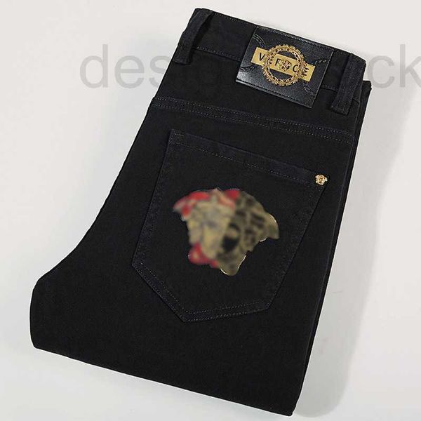 men's jeans designer small straight leg pure black cotton jeans spring autumn elastic medusa embroidered fashion 0xzy, Blue
men's jeans designer small straight leg pure black cotton jeans spring autumn elastic medusa embroidered fashion 0xzy, Blue