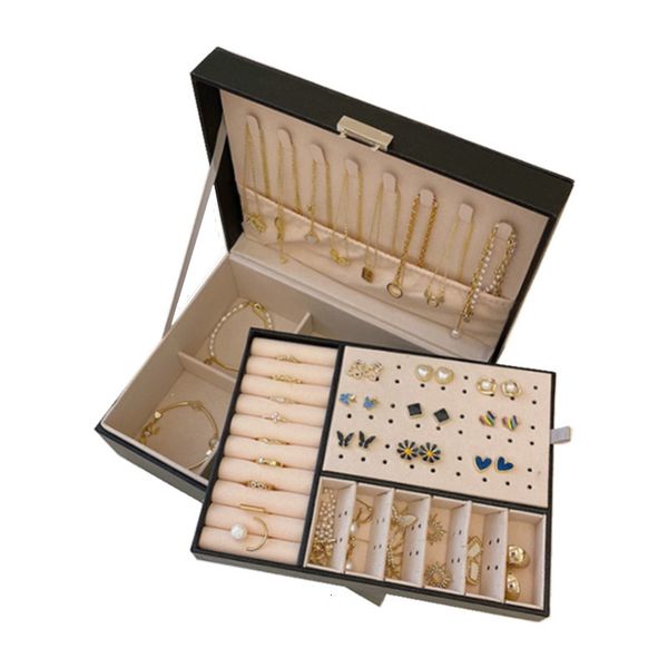 jewelry boxes double-layer leather jewelry box ear stud earrings ornament storage holder multi-function large jewelry packaging display 2303, Black;white
jewelry boxes double-layer leather jewelry box ear stud earrings ornament storage holder multi-function large jewelry packaging display 2303, Black;white