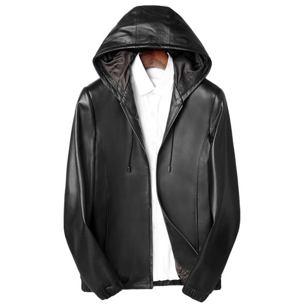 men's leather faux sheepskin jackets spring and autumn motorcycle hoodie handsome short jacket coats 230324, Black
men's leather faux sheepskin jackets spring and autumn motorcycle hoodie handsome short jacket coats 230324, Black