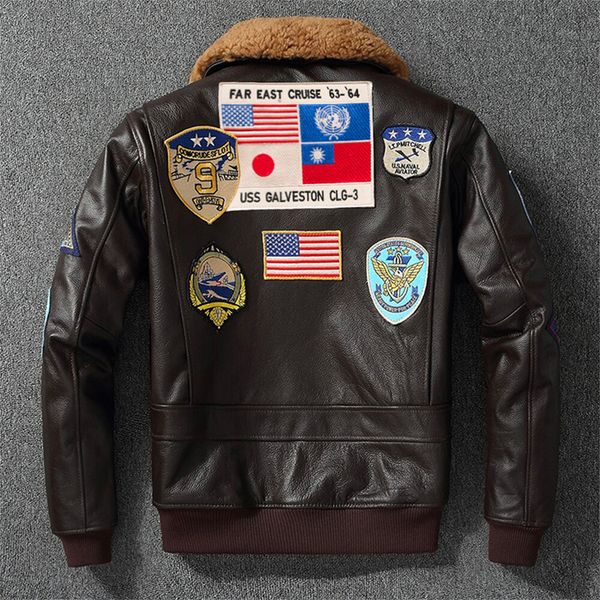 men's leather faux g1 layer cowhide flight jacket 100men genuine lapel leisure gun same as tom 230324, Black
men's leather faux g1 layer cowhide flight jacket 100men genuine lapel leisure gun same as tom 230324, Black