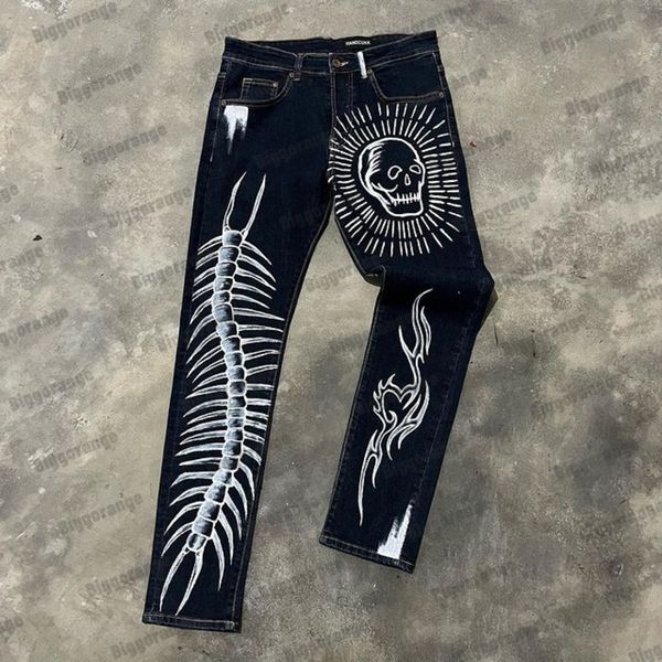women's jeans men american gothic pattern printing pants high street straight leg wide leg pants women casual fashion harajuku jeans, Blue
women's jeans men american gothic pattern printing pants high street straight leg wide leg pants women casual fashion harajuku jeans, Blue