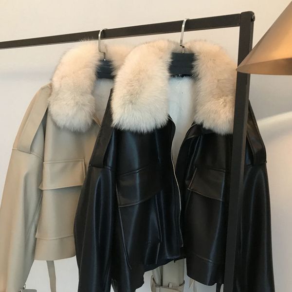 women's jackets chic autumn winter detachable faux mink fur collar pu bomber plus velvet thick trench coat leather zipper 230324, Black;brown
women's jackets chic autumn winter detachable faux mink fur collar pu bomber plus velvet thick trench coat leather zipper 230324, Black;brown