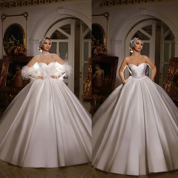 bridal gown modern cappa a-line wedding dresses with feather new purity shine beads pleated custom made brush train robes de mariee, White
bridal gown modern cappa a-line wedding dresses with feather new purity shine beads pleated custom made brush train robes de mariee, White