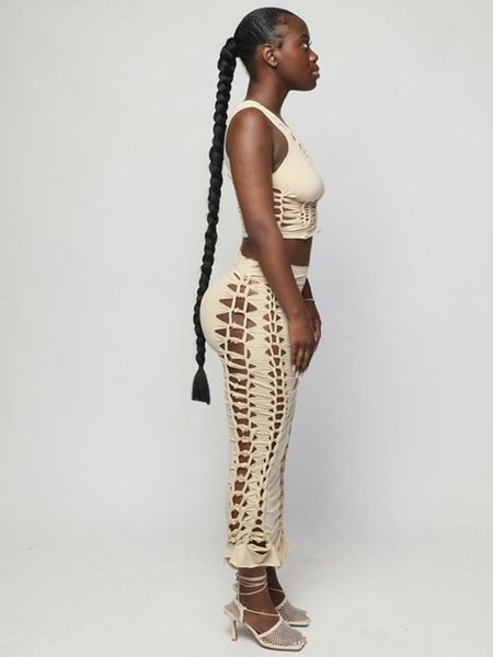 two piece dress wjfzqm women ruched clothes 2 set sleeveless hollow out crop high waist bodycon midi suit outfit club party 230325, White
two piece dress wjfzqm women ruched clothes 2 set sleeveless hollow out crop high waist bodycon midi suit outfit club party 230325, White