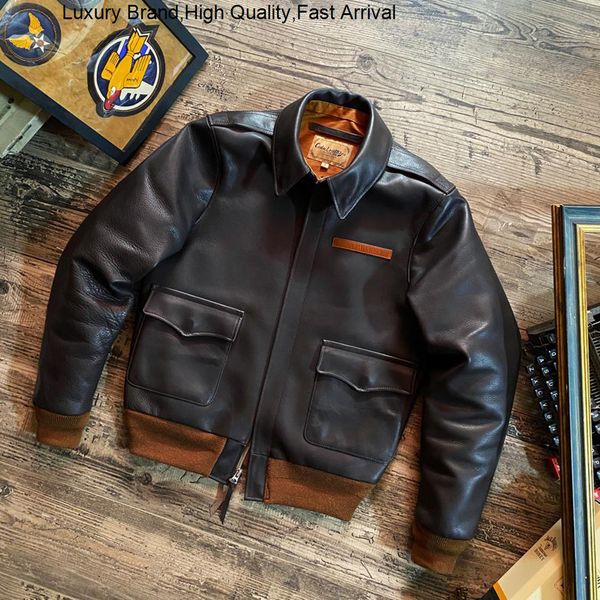 men's leather faux ceiling cidu without coated soft cowhide a2 bomber jacket lightweight version of the leather garment 230324, Black
men's leather faux ceiling cidu without coated soft cowhide a2 bomber jacket lightweight version of the leather garment 230324, Black