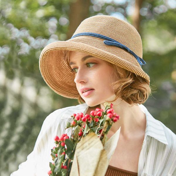 wide brim hats hepburn style straw hats for women age reduction curly edge sun hat female summer beh bucket hat japan holiday party basin ca, Blue;gray
wide brim hats hepburn style straw hats for women age reduction curly edge sun hat female summer beh bucket hat japan holiday party basin ca, Blue;gray