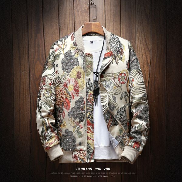 men's hoodies men's jacket casual fashion personality embroidered stand collar youth handsome personality men's coat, Black
men's hoodies men's jacket casual fashion personality embroidered stand collar youth handsome personality men's coat, Black