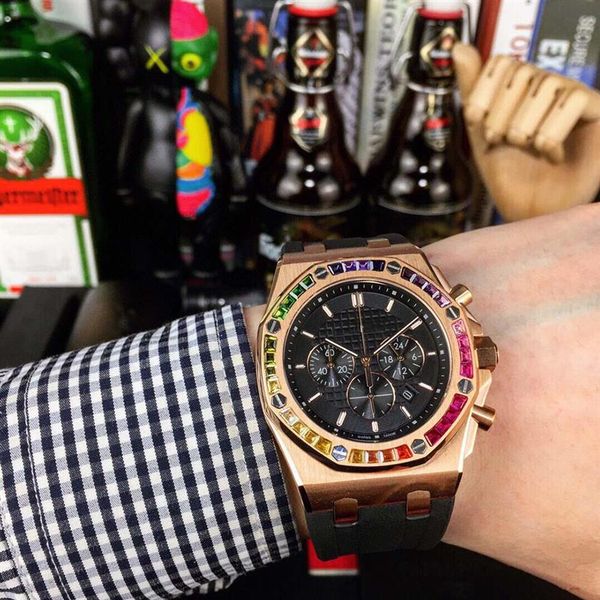 mens watch waterproof fashion watches 42mm equipped with japanese multi-function quartz movement montre de luxe ladies wristwatche216z, Slivery;brown
mens watch waterproof fashion watches 42mm equipped with japanese multi-function quartz movement montre de luxe ladies wristwatche216z, Slivery;brown