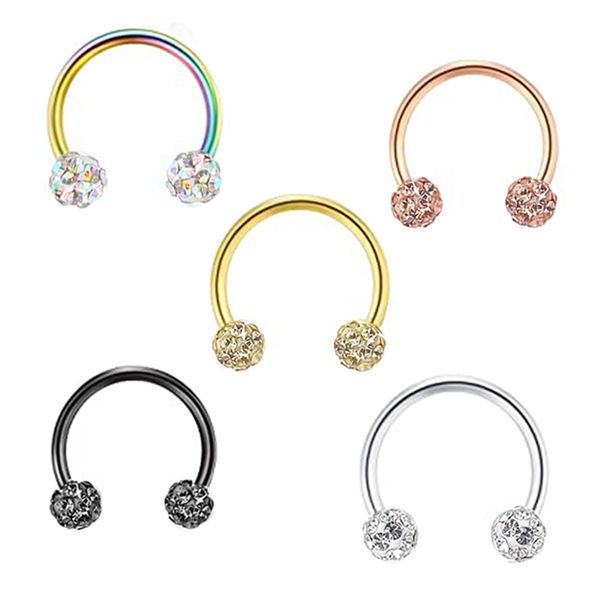 horseshoe circular barbell clear cz stone nose septum rings hoop retainer for women men helix cartilage tragus earring stainless, Silver
horseshoe circular barbell clear cz stone nose septum rings hoop retainer for women men helix cartilage tragus earring stainless, Silver