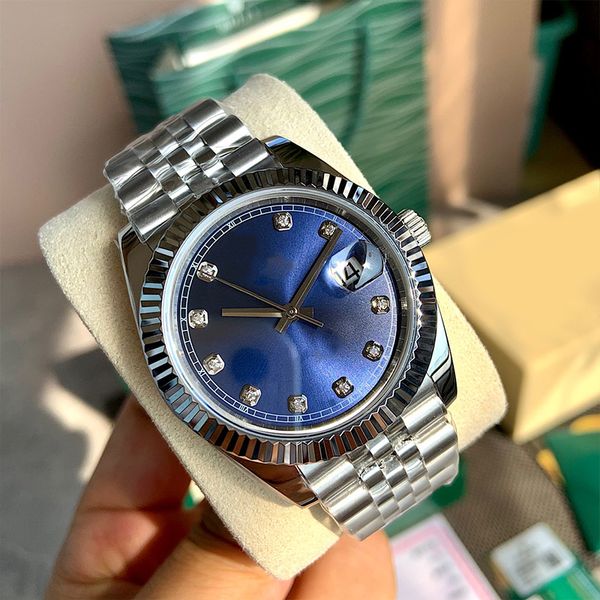 with diamond watch blue dial sapphire 41mm mens automatic mechanism 36mm ladies date watch fashion luxury watch 904l stainless steel strap w, Slivery;brown
with diamond watch blue dial sapphire 41mm mens automatic mechanism 36mm ladies date watch fashion luxury watch 904l stainless steel strap w, Slivery;brown