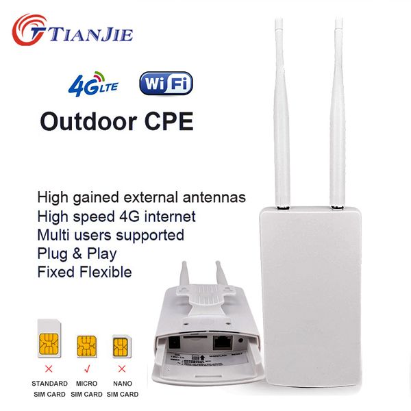 Image of Routers TIANJIE CPE905 Outerdoor Waterproof 150Mbps Smart 4G Router Home spot RJ45 WAN LAN WIFI Coverage Modem External Antenna CPE 230325