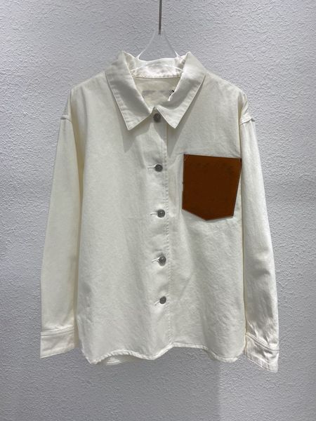 women's blouses & shirts european and american fashion fashion brand new cut-out leather pocket panel shirt, White
women's blouses & shirts european and american fashion fashion brand new cut-out leather pocket panel shirt, White