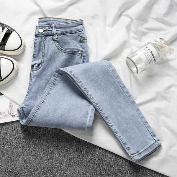 women's jeans vintagwomen high-rise jeans simple solid color fashion slim mujer pencil pants all-match skinny elasticity denim trousers, Blue
women's jeans vintagwomen high-rise jeans simple solid color fashion slim mujer pencil pants all-match skinny elasticity denim trousers, Blue