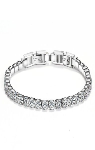 tennis bracelets jewelry 2019 new fashion zircon women bracelets whole brief stainless steel women bracelets jewe8780525, Golden;silver
