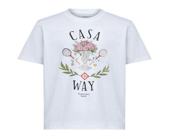 men's t-shirts csablanca 23ss casa way t shirt tennis racket bouquet letter print tees casual round neck men and women short sleeved ts, White;black
men's t-shirts csablanca 23ss casa way t shirt tennis racket bouquet letter print tees casual round neck men and women short sleeved ts, White;black