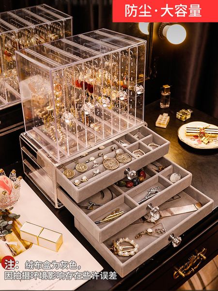 jewelry boxes luxury jewelry storage box organizer for girl earrings display rack large transparent acrylic jewelry storage box drawer gift, Black;white
jewelry boxes luxury jewelry storage box organizer for girl earrings display rack large transparent acrylic jewelry storage box drawer gift, Black;white