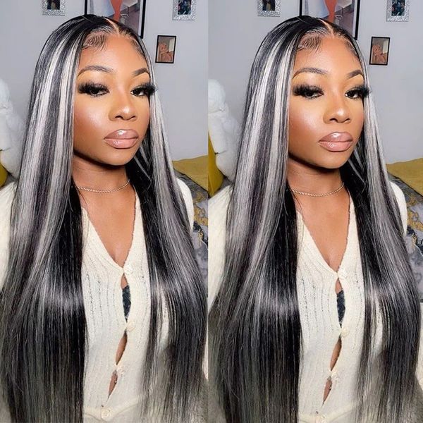 30 34 Inch Highlight Grey Color Wigs Human Hair for Women Brazilian Pre Plucked Synthetic Lace Front Wig Preplucked Natural Hairline, Green
30 34 Inch Highlight Grey Color Wigs Human Hair for Women Brazilian Pre Plucked Synthetic Lace Front Wig Preplucked Natural Hairline, Green