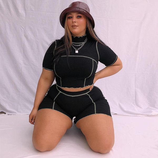 women's plus size pants solid color temperament round neck shortsleeved suit casual sports yoga striped tights suitable for home 230324, Black
women's plus size pants solid color temperament round neck shortsleeved suit casual sports yoga striped tights suitable for home 230324, Black